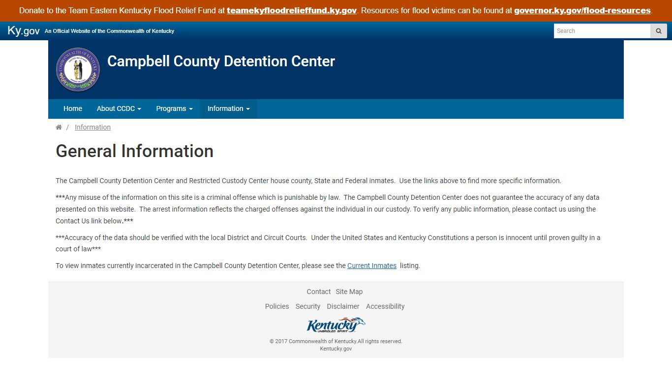 General Information - Campbell County Detention Center - Kentucky